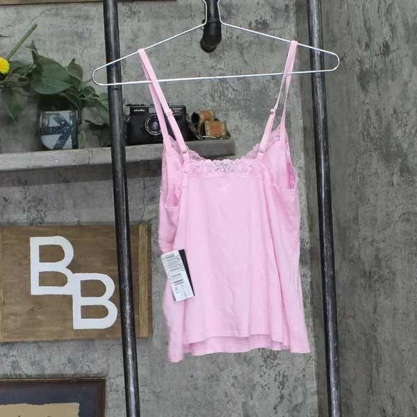NEW INC International Concepts Lace-Trim Knit Lounge Sleep Tank Top Pale Pink XS - Image 2