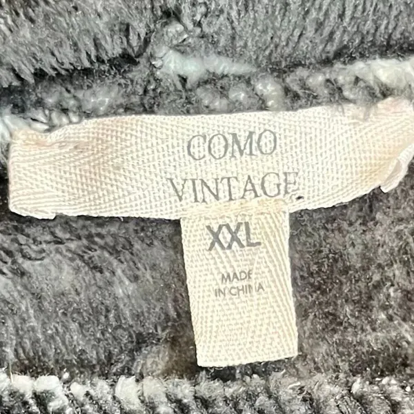 Como Vintage Black White Striped Drawstring Cowl Neck Sweatshirt XXL - Image 6