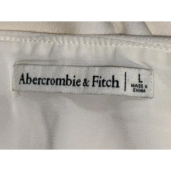 Abercrombie & Fitch White Polyester Side Slit Micro Mini Skirt Womens Size Large - Image 4