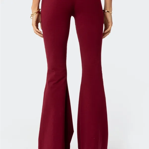 Edikted Contrast Fold Over Flared Leggings nwt s - Image 5