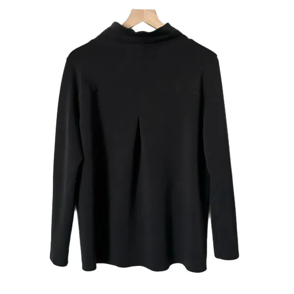 Spanx AirEssentials Got-Ya-Covered Funnel Mock Neck Pullover Sweatshirt Black M - Image 2