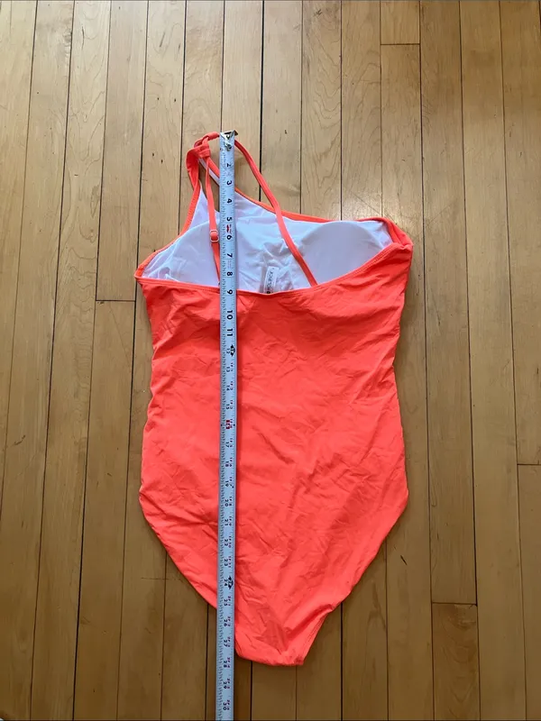 Holipick Neon Orange One Shoulder Adjustable One Piece Swimsuit XL NWT - Image 9