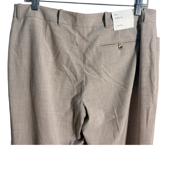 Calvin Klein Modern Fit Tan Plaid Dress Pants Womens 10‎ NWT Business Slacks - Image 9