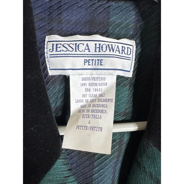 VTG NWT Jessica Howard Plaid Tartan Riding Dress Dark Academia Cottagecore 6P - Image 2