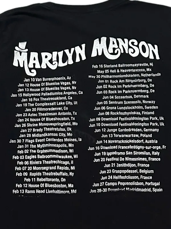 Bella Canvas Marilyn Manson UNISEX Short Sleeve Tour T-shirt Black Red Graphic M - Image 5