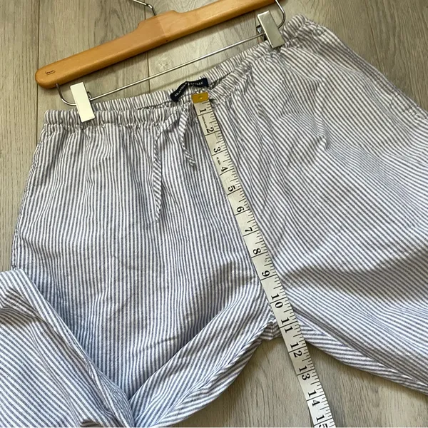 Brandy Melville Pants cotton striped womens White Blue (one size) coastal - Image 4