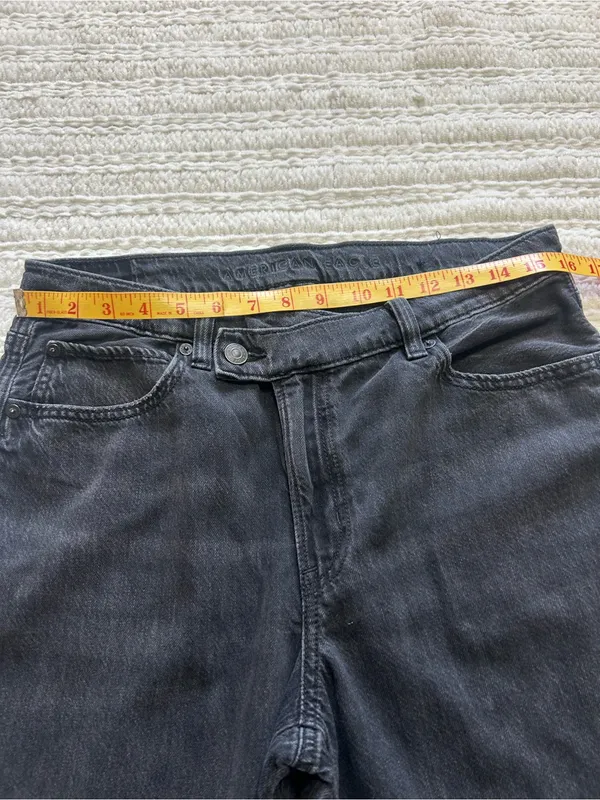American Eagle Outfitters Charcoal Wide-Leg Jeans - Image 6