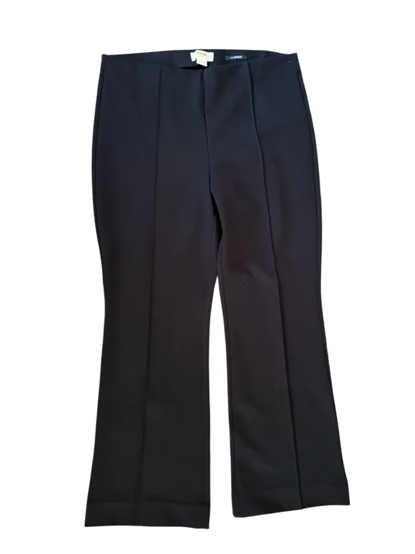 The Margot Kick-Flare Cropped Pants by Maeve Sz M Black Stretch Knit - Image 3