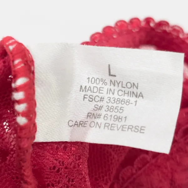 Romantic Sheer Lace Cami Top Large Red Square Neck Coquette Festival‎ Grunge Y2K - Image 7