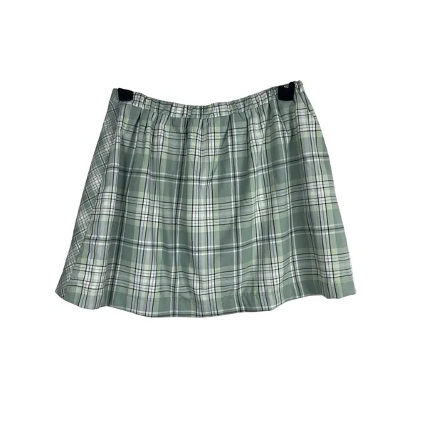 90s Y2K Inspired Sage Green Plaid University Academia Skort S - Image 2