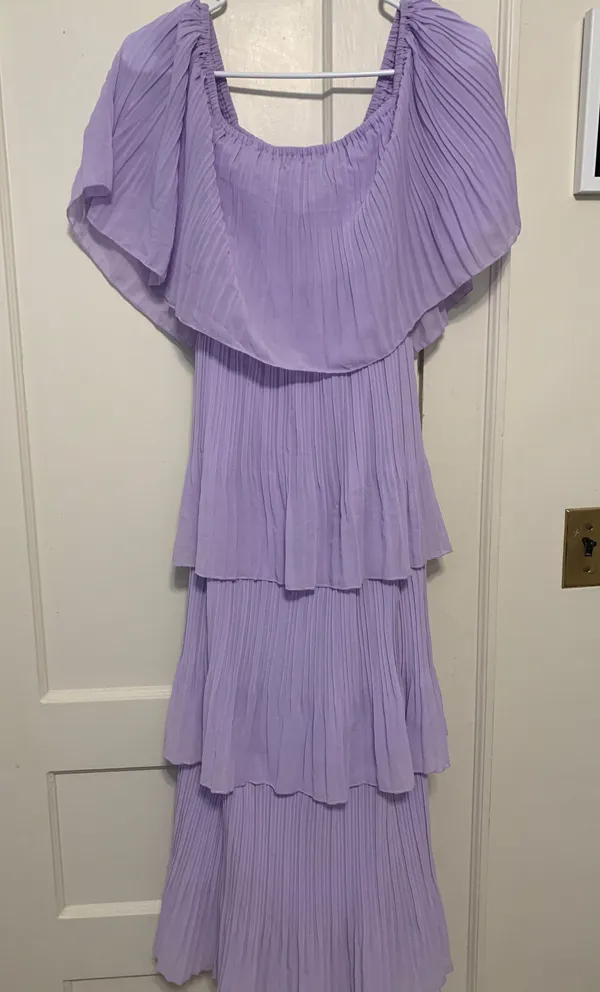 Amazon Purple Tiered Ruffle Dress - Image 5