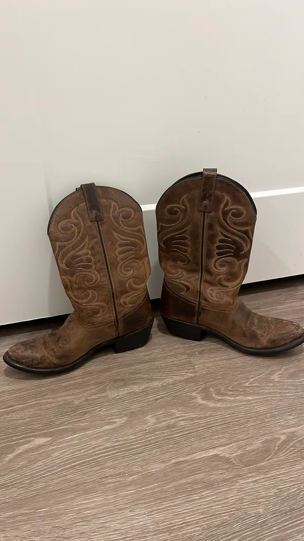 Laredo Cowboy Boots Women’s 8.5 Brown Leather - Image 3