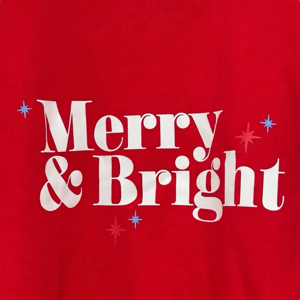 Merry & Bright Graphic Christmas Holiday Red Sweatshirt size 2X NWT Womens - Image 5