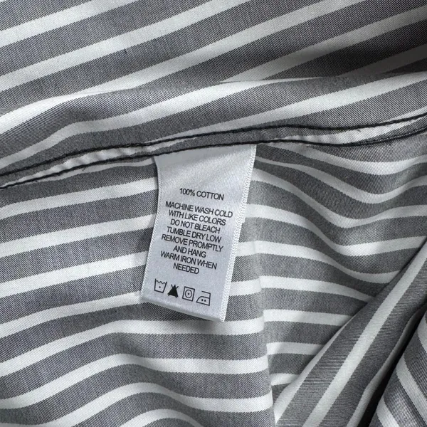 Foxcroft NYC Size 10 Non Iron Shirt Black White Striped Button Front Blouse - Image 7