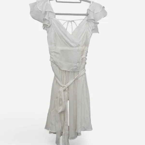 Selfie Leslie Whimsy Ruffle baby doll Dress– White bridal graduation XS - Image 5
