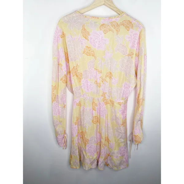 Amuse Society Constellation Pink Yellow Bone Floral Mini Dress Womens Small‎ S - Image 2