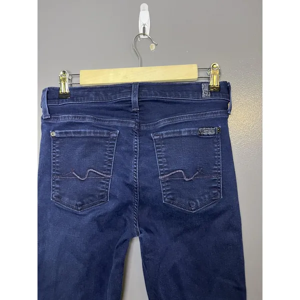 7 For All Mankind Gwenevere Skinny Jeans Womens 28 Dark Wash Blue Stretch Denim - Image 5