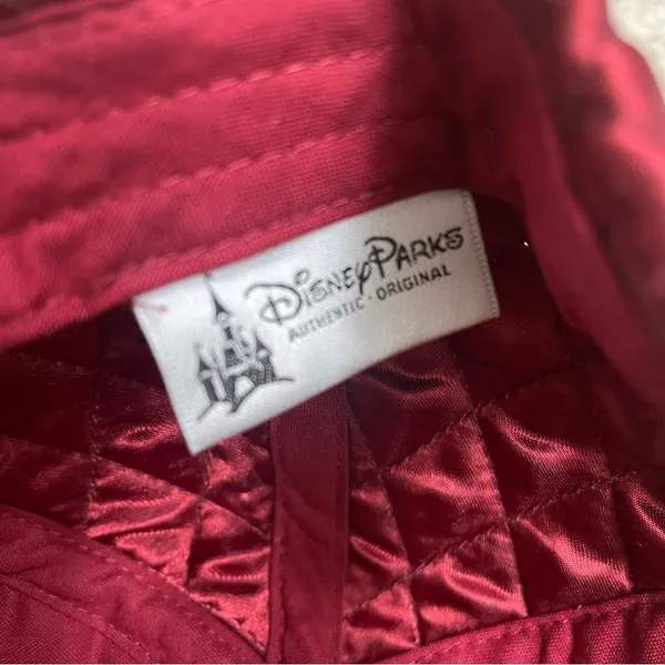 Disney‎ Parks Original Red Quilted Hat Black Mickey Rose Ears Beauty & the Beast - Image 6