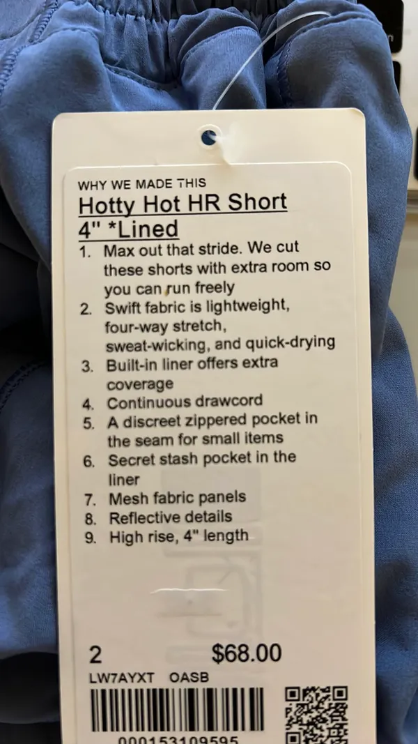 Lululemon Hotty Hot Shorts 4” Lined Color Oasis Blue - Image 7