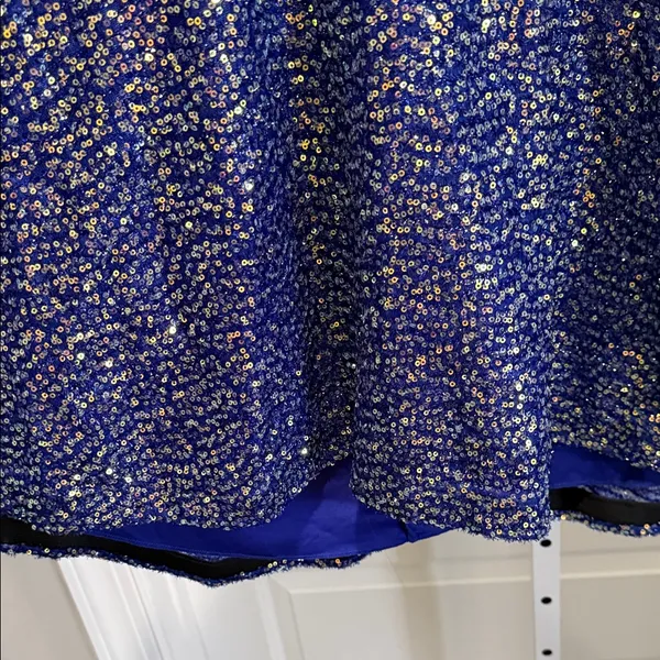City Studio Blue Sequin‎ Cutout Fit & Flare Dress Size 15/16 NWT - Image 6