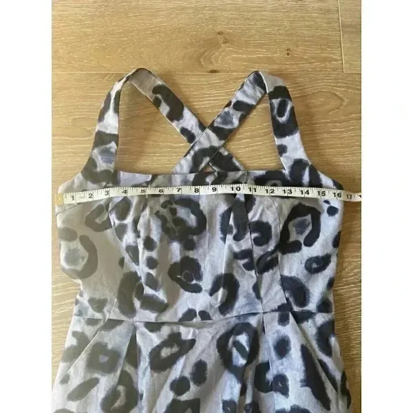 Vince Camuto Blue Leopard Cotton Dress‎ Size 10 - Image 8