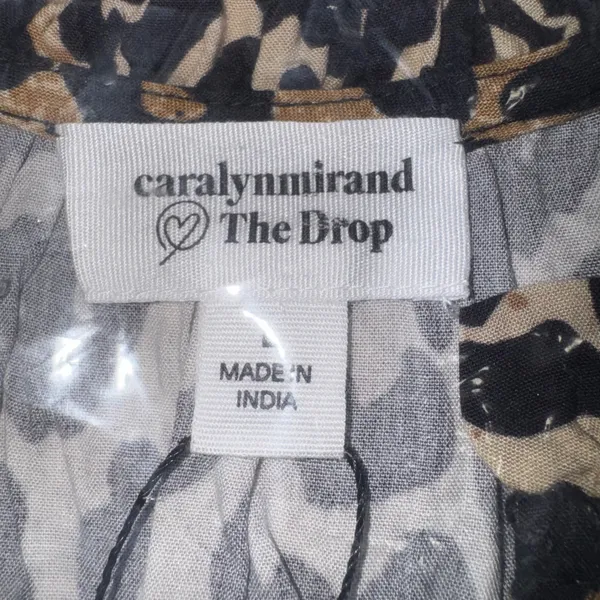 The Drop @Caralynmirand Leopard Print Tiered‎ V Neck Dress L - Image 5