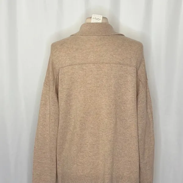 NWT!! FREE PEOPLE Eloura Cashmere‎ Henley Sweater Solid Light Brown Tan X-Large - Image 10