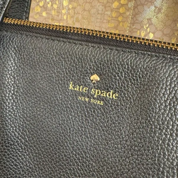 Kate Spade New York Larchmont Avenue Leather Penny Large Tote Color Black Used - Image 4