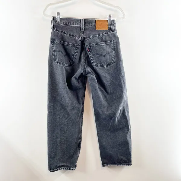 Levi's Premium Ribcage High Waisted Denim Straight Ankle Jeans Black 25 / 0 - Image 6