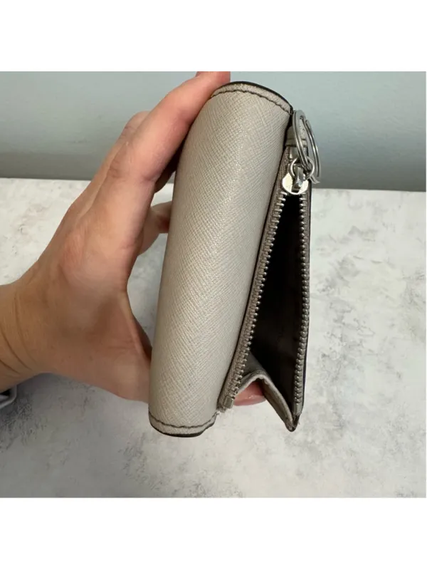 Women's Michael Kors Mercer Carry-All Wallet Saffiano Leather Cinder Gray Small - Image 3