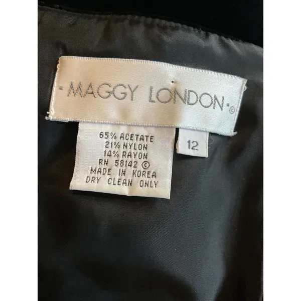 Maggy London‎ Black Velvet Maxi Dress Sleeveless Evening Gown Size 12 - Image 7