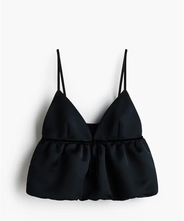 H&M black bubble top and mini skirt set - Image 3