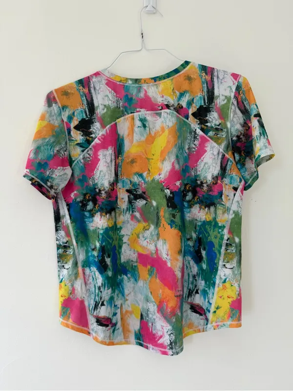 Lululemon High-Neck Running and Training T-Shirt in No Limits White Multi Medium - Image 9