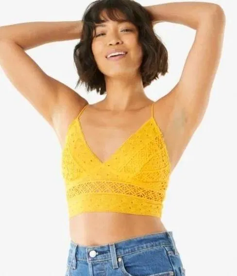 Free People Carina Bralette / Crop Top in Mango - Image 2