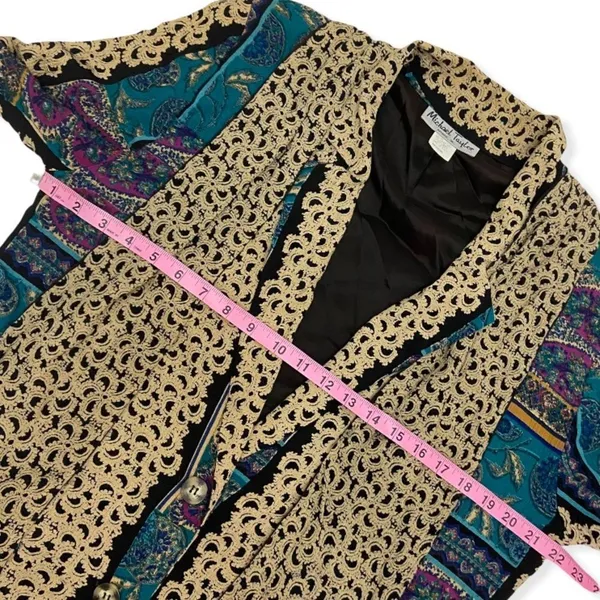 Vintage 80’s Michael Taylor Paisley Print Rayon Blazer Jacket - Image 2