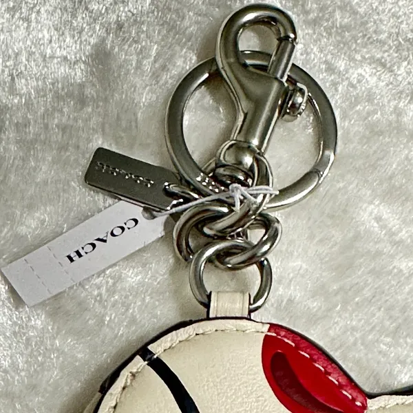 Coach Heart Coin Pouch Bag Charm With Cherry Print - Image 10