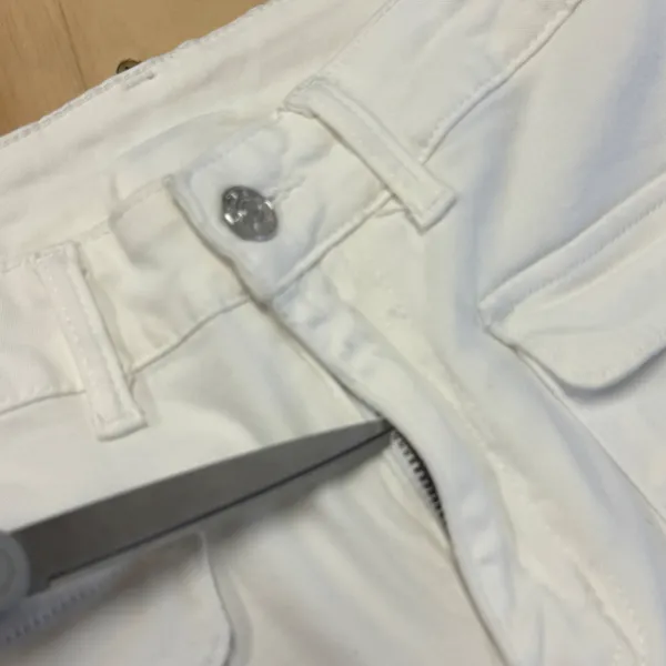 Dokotoo Womens Size 8 Off White Wide Leg Utility Cargo Pants High Rise Denim - Image 8