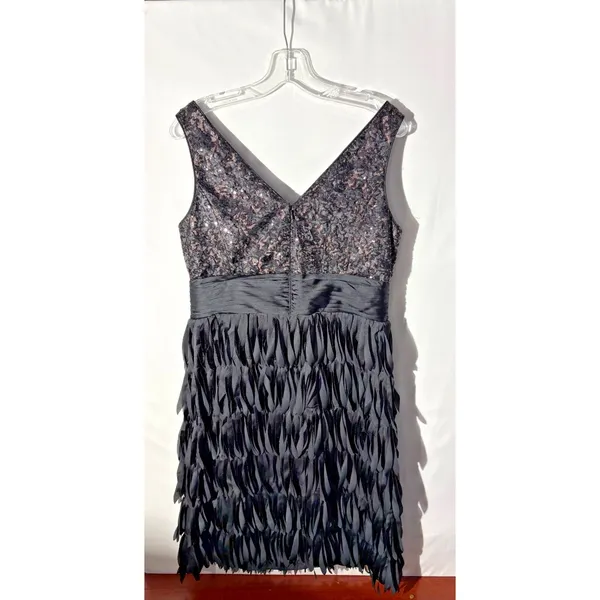 Laura.ca Sequin Dress Formal Cocktail Black VNeck Sleeveless Midi 12 - Image 2