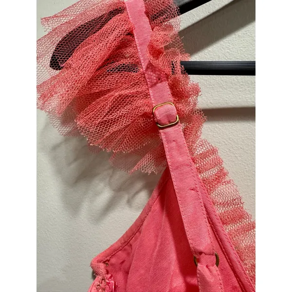 LoveShackFancy Zorina Pink Passion Tulle Ruffle Mini Dress Size 4 - Image 7