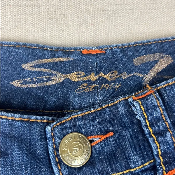 Seven7 Dark Blue Bootcut Jeans Size: 10 - Image 3