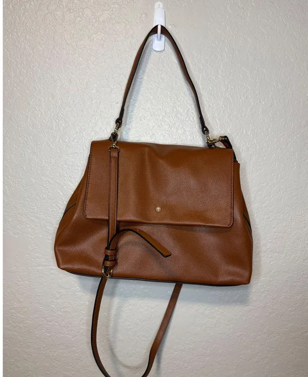 LC Lauren Conrad Brown Satchel Crossbody Convertible Shoulder Bag Purse - Image 2