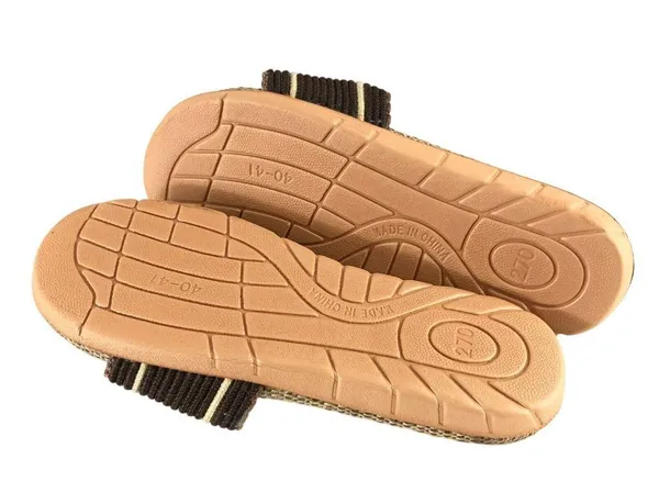 Womens Slide Sandals Lightweight Woven Brown Beige Slip On Size 40-41 US 9-10 - Image 4