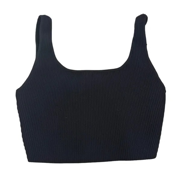 Babaton Sculpt Knit Cropped Tank Top Black Square Neck Size S - Image 2