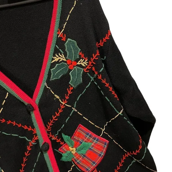 Holiday Vintage 90s Presents & Mistletoe Christmas Ugly Sweater - Image 3