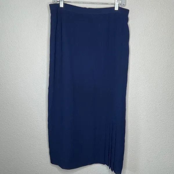 Vintage Blue Polyester Skirt‎ Size 12 - Image 6