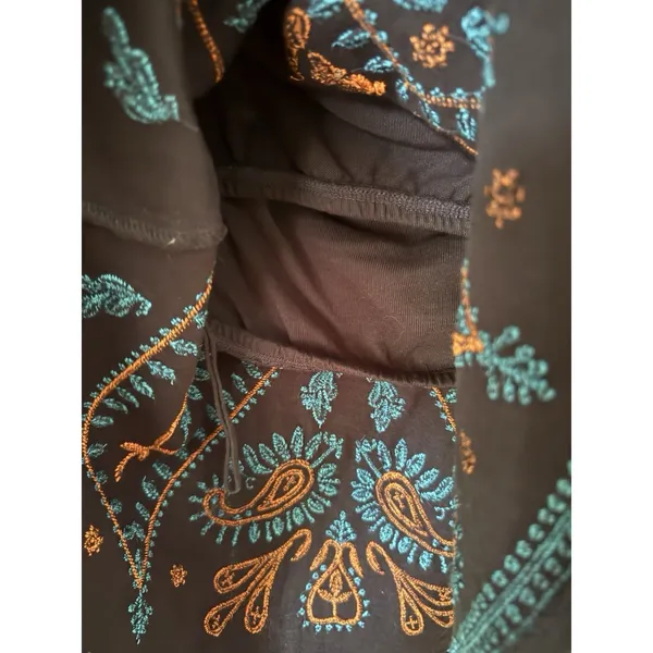 FREE PEOPLE FLIRT ALERT‎ TUBE TOP Black Turquoise Orange WOMEN'S Small - Image 6