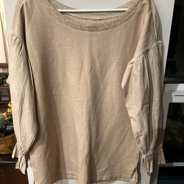 Anthropologie Beige Balloon Sleeve Top - Image 8