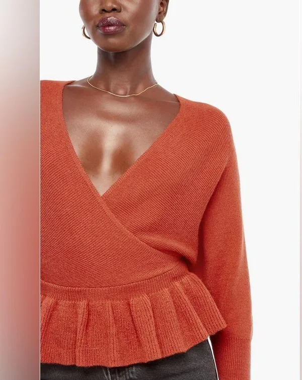 Idem ditto Rust Batwing Peplum Sweater - Image 5