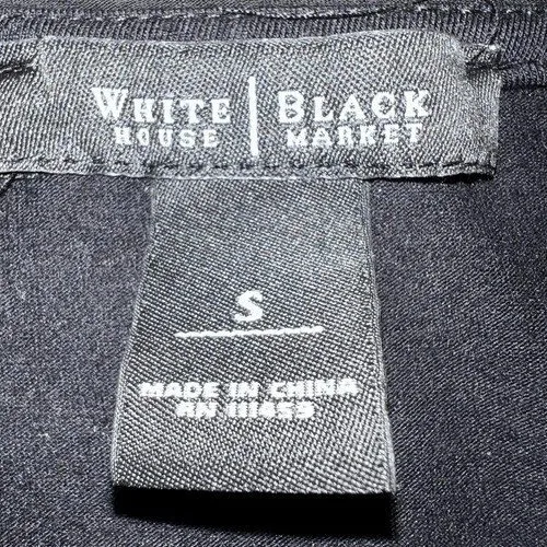 WHITE HOUSE BLACK MARKET‎ Black And White Geometric Sequin Top EUC Small - Image 6