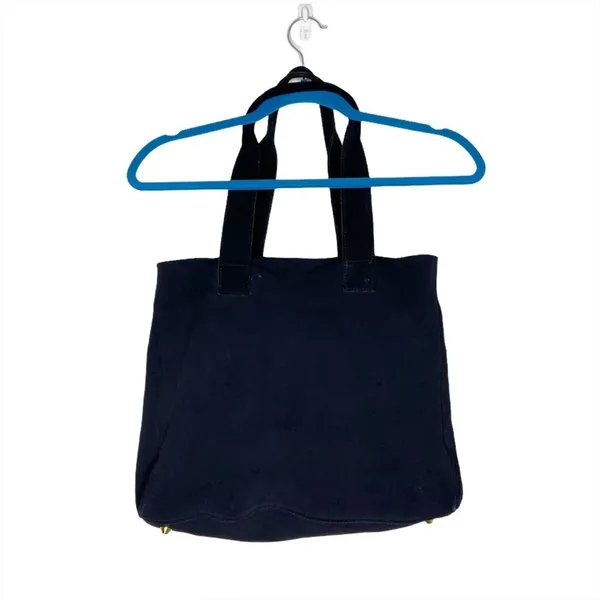 LOLA New York Black Suede Leather Large Tote Bag Purse - Image 3